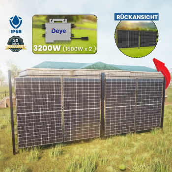 Preview: Solarzaun Vertikale Plattenausrichtung Preview: Solarzaun Vertikale Plattenausrichtung